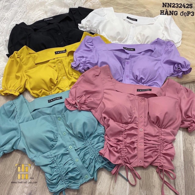 Áo croptop rút dây