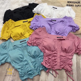 Áo croptop rút dây