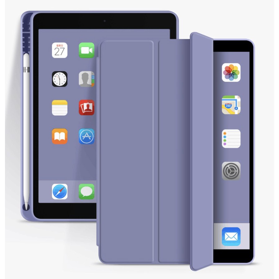 Bao Da Silicone Siêu Mỏng Có Ngăn Đựng Bút Cho 2020 Ipad Pro 2019 10.2 Ipad Mini 5 Air 3 10.5 9.7