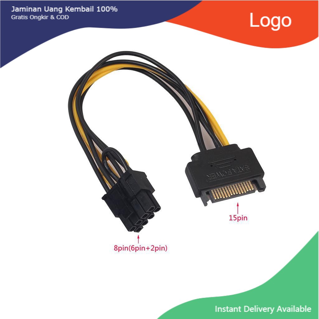 Cáp Chuyển Nguồn Sata Ra Đầu Nguồn 8 Pin VGA