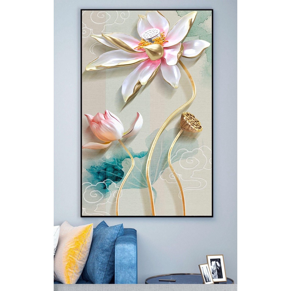 Tranh treo tường - Tranh Laminate tráng gương Hoa 04 - Bộ 1 tấm