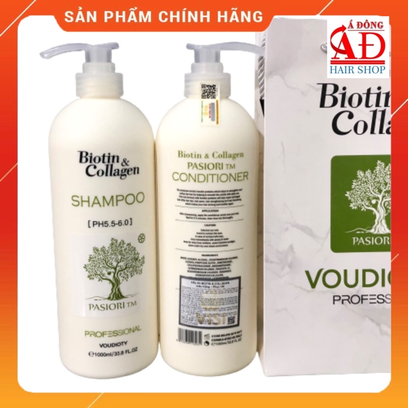 [Chính hãng] [Giá sỉ] BỘ DẦU GỘI XẢ BIOTIN COLLAGEN PASIORI NEW TRĂNG SIÊU MỀM MƯỢT CHO TÓC KHÔ Ý 1000ML*2 (Cặp)