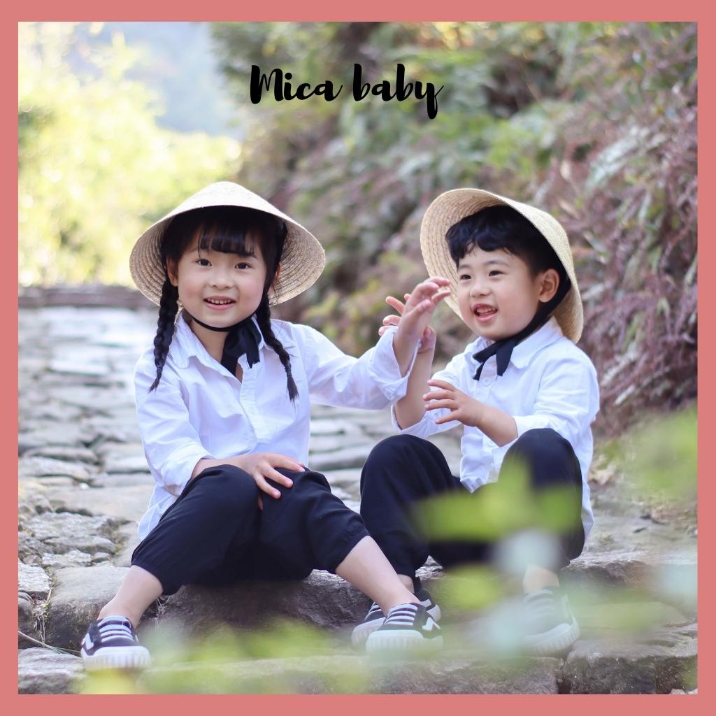Nón cói đi biển phong cách hàn quốc cực xinh cho bé Mica Baby MH108