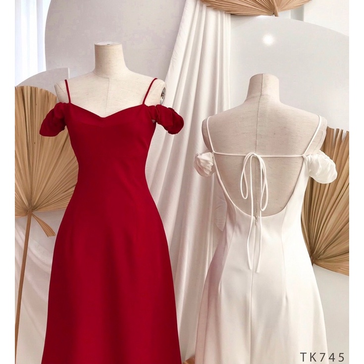 ĐẦM XOÈ DỰ TIỆC TRỄ VAI HỞ LƯNG TK