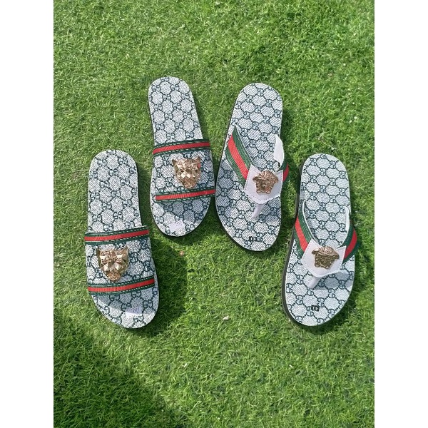 Dép cặp x trắng xanh