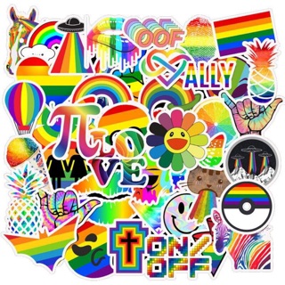 Sticker LGBT cầu vồng 30-50 cái ép lụa bóc dán được