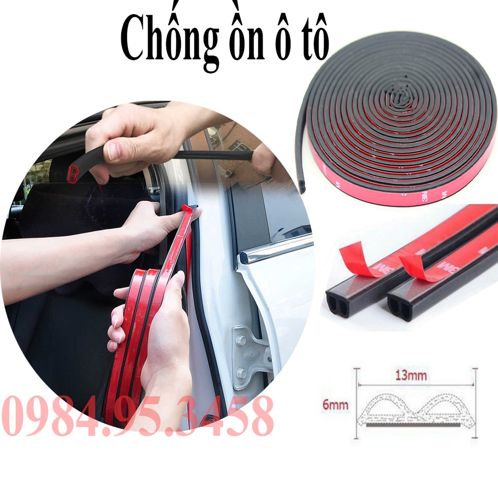 Gioăng cao su chống ồn chữ B dán băng keo 3M cho xe ô tô
