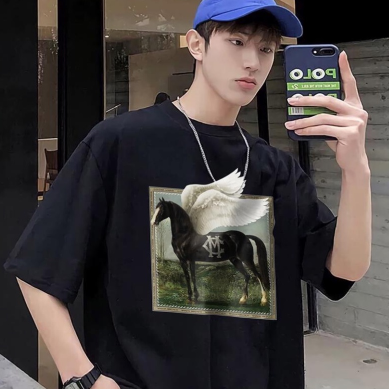 Áo thun Mikenco Pegasus nam nữ in hình 5D, áo phông unisex mikenco ngựa có cánh tay lỡ cotton 100% - COCA Studio