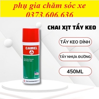 Tẩy Keo Camel Chai Xịt Tẩy Keo Băng Dính Nhựa Đường Đa Năng ô tô , xe máy 450ml