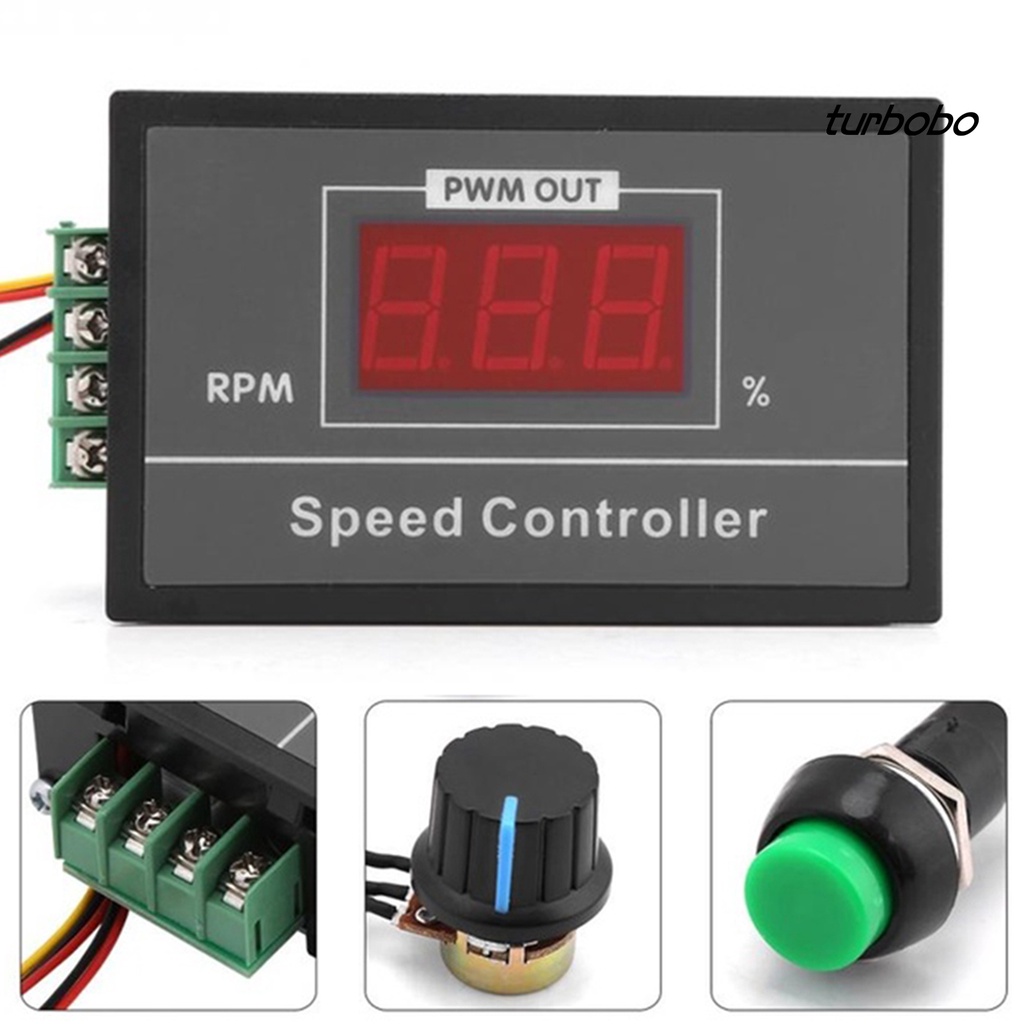 Bộ Điều Khiển Tốc Độ Động Cơ Turbobo 30A DC 6V 12V 24V 48V PWM Có Màn Hình LED Hiển Thị