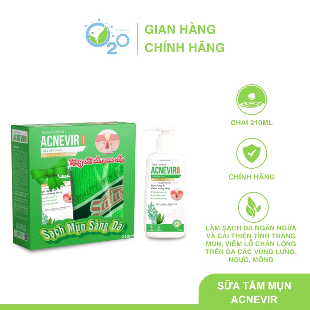 Sữa tắm mụn Acnevir Santafa - Thành phần thiên nhiên, không kích ứng da | TẶNG DẢI TẮM CAO CẤP | BigBuy360 - bigbuy360.vn