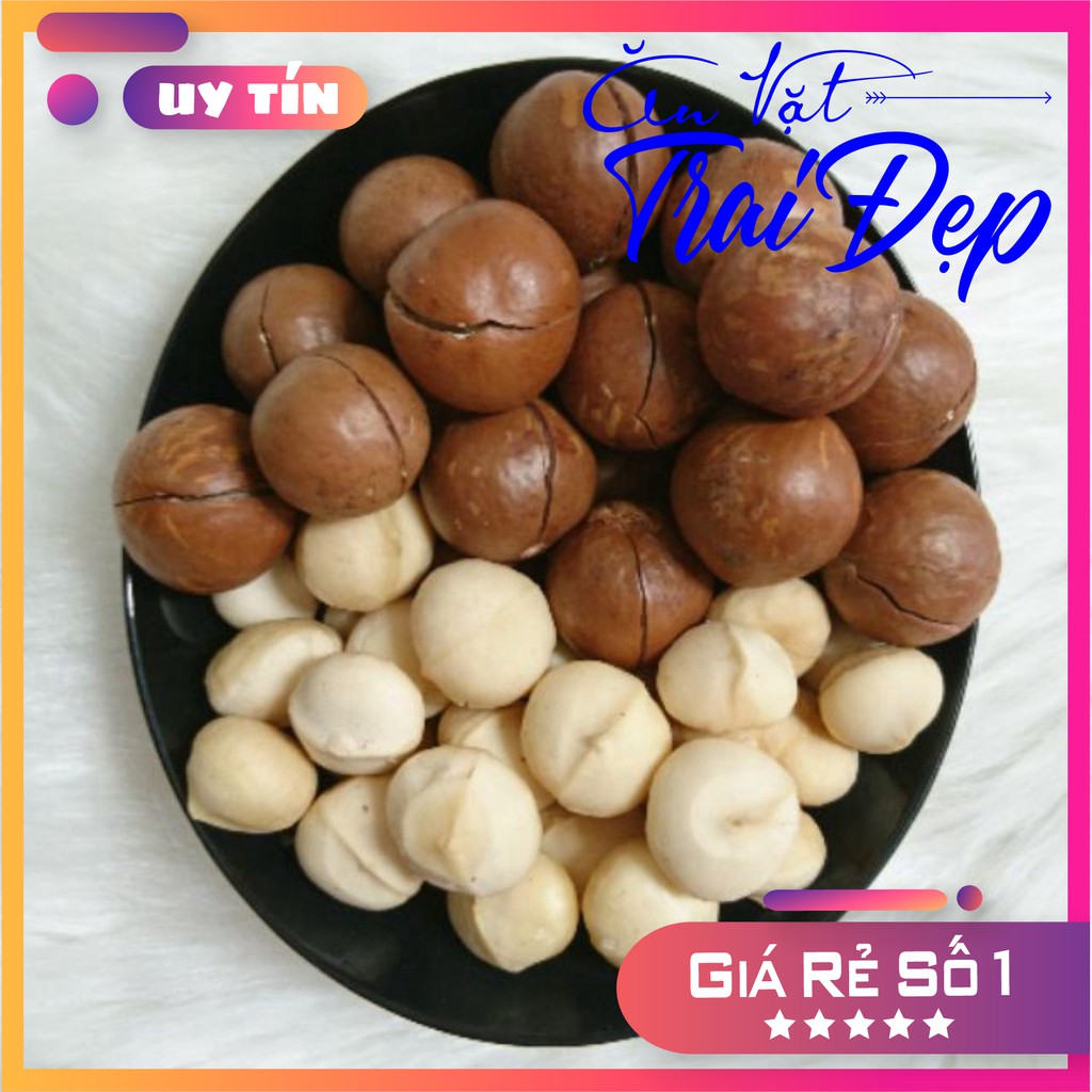 Hạt Macca Úc Nứt Vỏ Tự Nhiên, Tặng Khui Vỏ Hủ Pet 500g - Trai Đẹp Snack