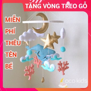 [MIỄN PHÍ THÊU TÊN BÉ] Đồ chơi treo nôi cũi cho bé kích thích thị giác Coco Kids, tự xoay và phát nhạc mẫu ĐẠI DƯƠNG 5