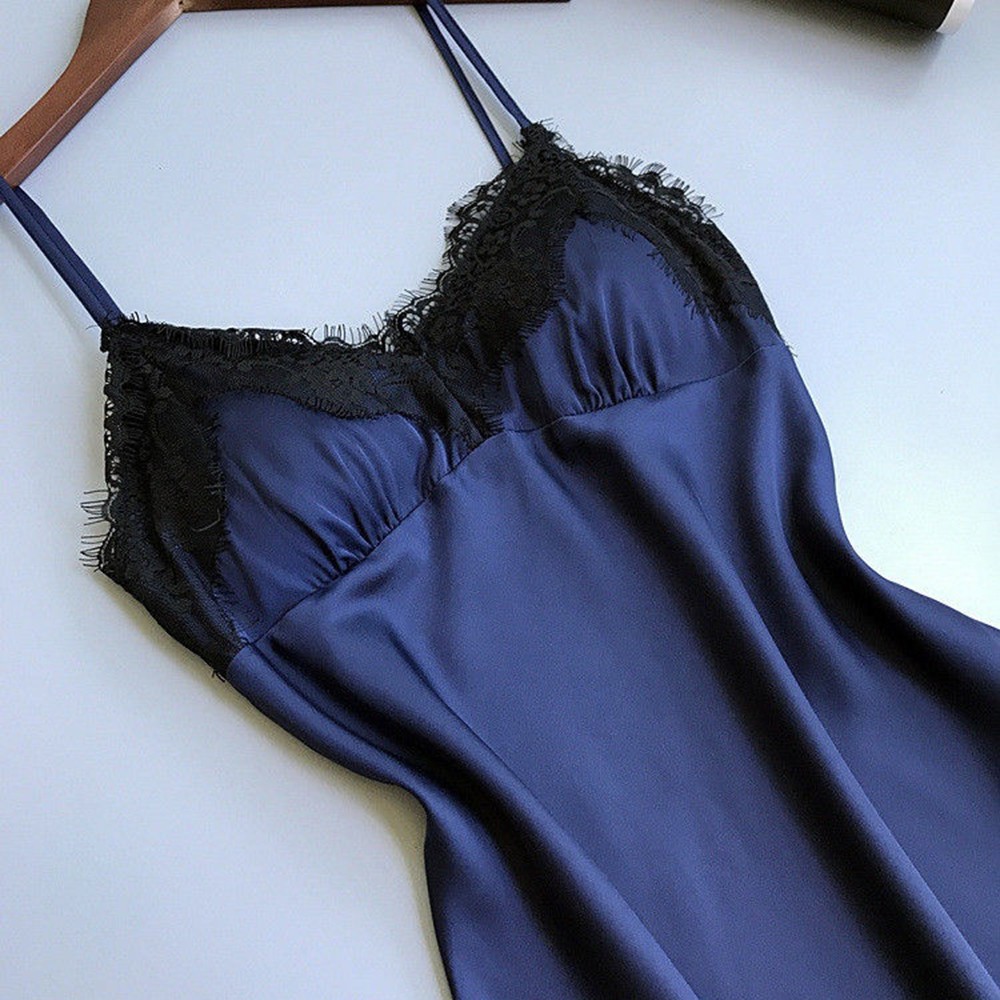 Set Đồ Ngủ Lụa Satin Phối Ren Quyến Rũ