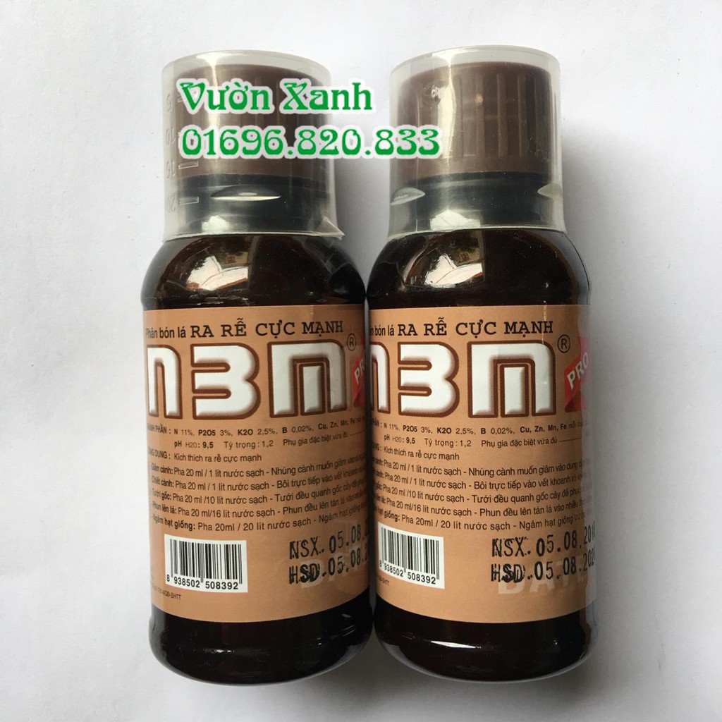 Phân bón kích rễ N3M dạng nước 100ml- mạnh mẽ hơn, đậm đặc hơn