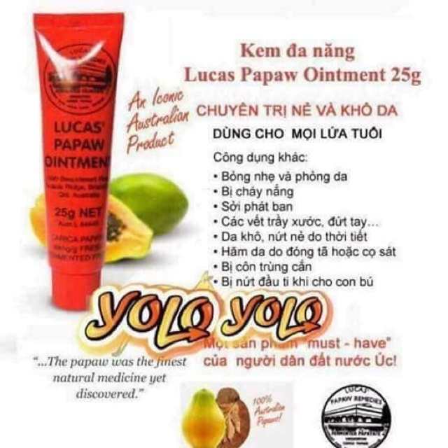 Kem đa năng LUCAS PAPAW OINMENT ( Hàng xách tay Úc ) Cộng 10k trong hộp