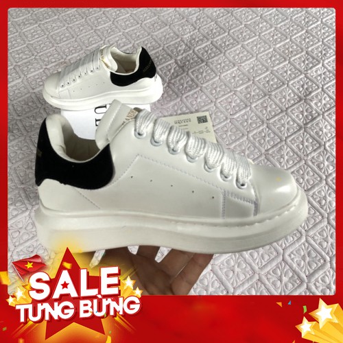 GIÀY THỂ THAO,GIÀY SNEAKERS NAM NỮ MC.Q trắng gót đen,đế độn giúp tăng chiều cao 5cm - Hàng nhập khẩu