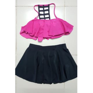 Bikini áo nấc thang phối váy
