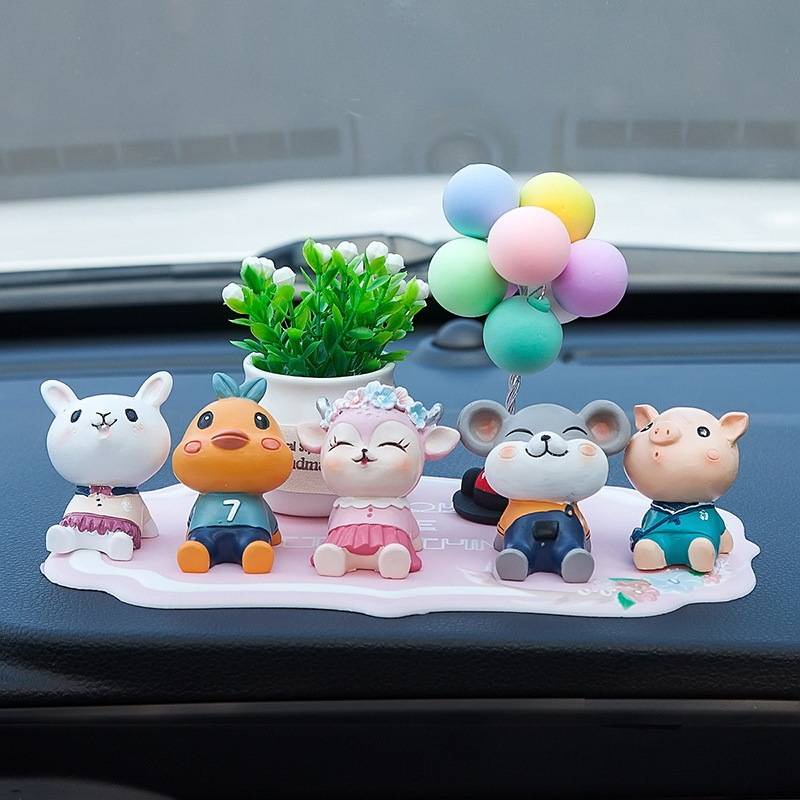 Set động vật ngẩng nhìn trời cao ngộ nghĩnh trang trí taplo ô tô