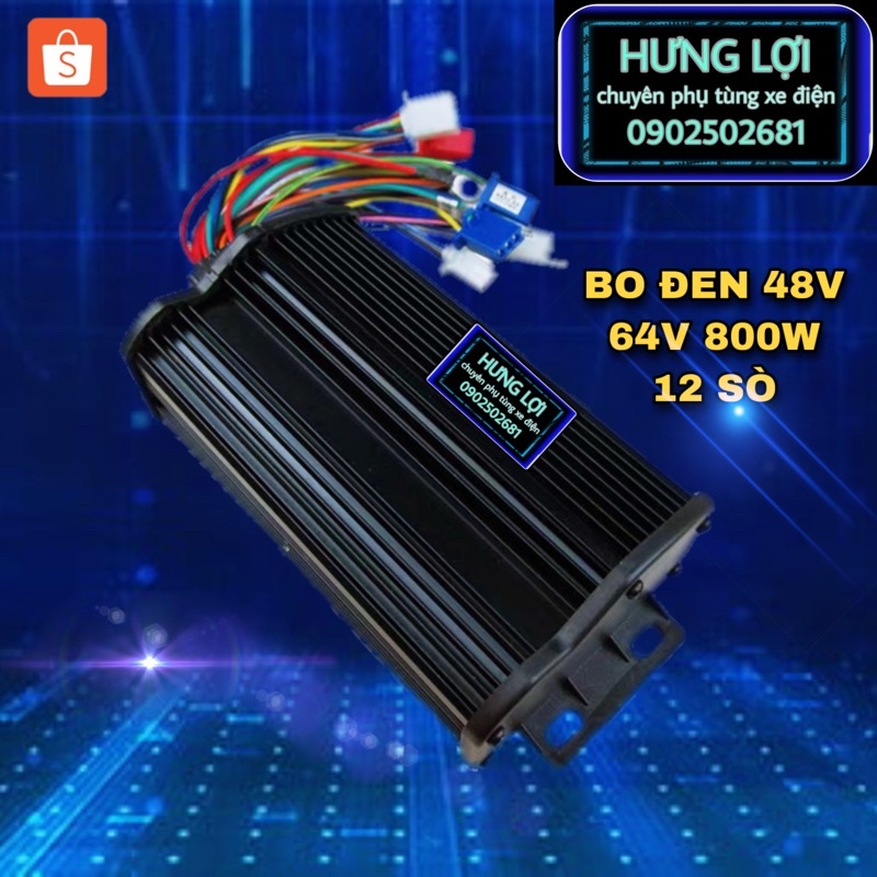 Ic điều tốc đa năng đen 48v 64v 800w 12 fet xe điện