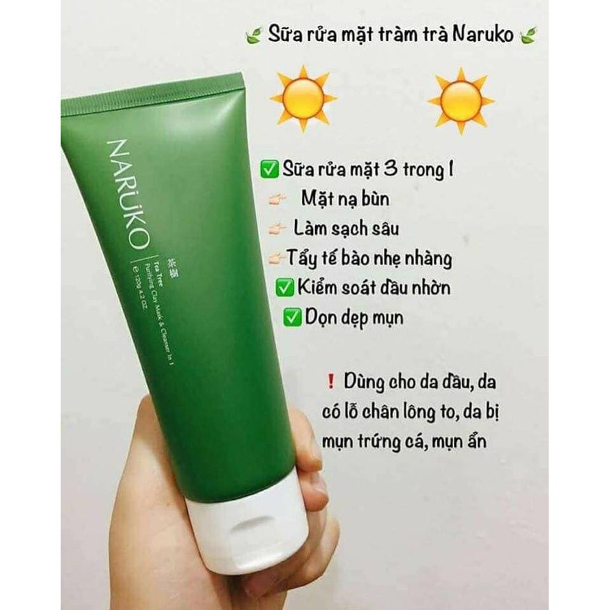 [CHÍNH HÃNG] Sữa Rửa Mặt Dạng Bùn Naruko Tràm Trà Làm Sạch Sâu | BigBuy360 - bigbuy360.vn
