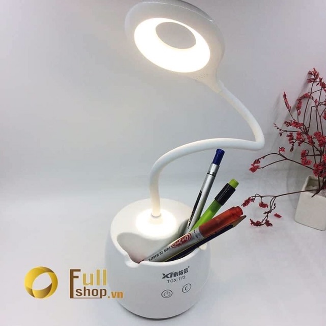 Đèn bàn tích điện 3 chế độ sáng có đế đựng bút và điện thoại TGX-772 cao cấp