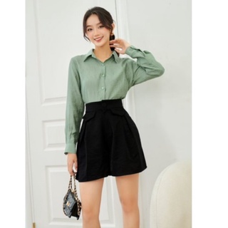 Olv - áo sage button blouse