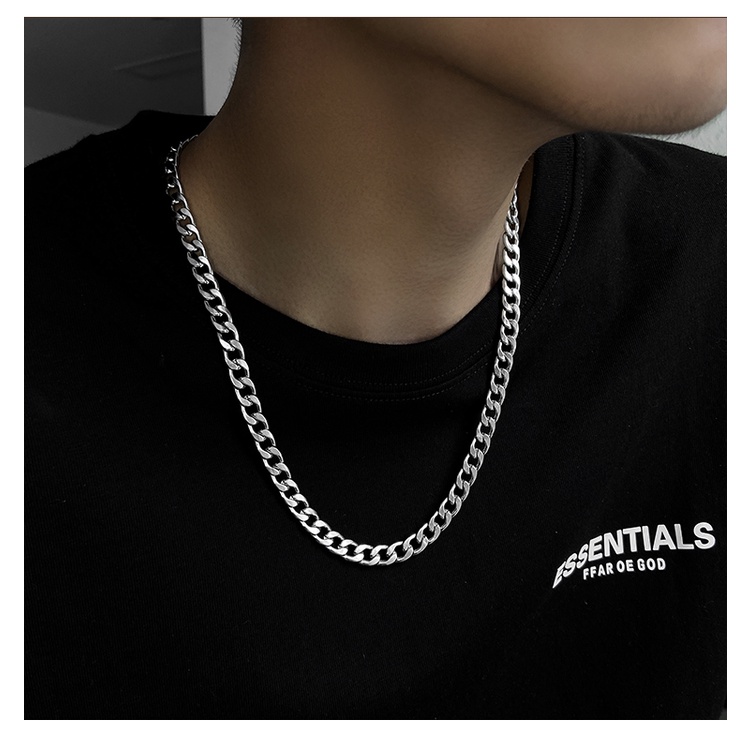 Vòng cổ thép không gỉ dây xích nhiều kích thước phong cách Hiphop, Hàn Quốc dành cho nam nữ Unisex- Chuỗi trơn