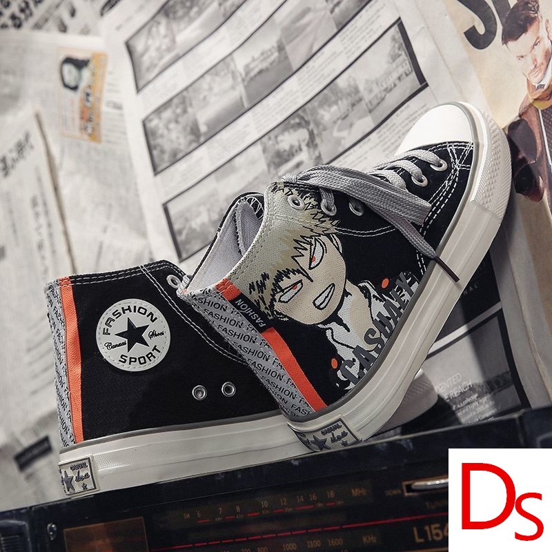 Giày Thể Thao Canvas Cổ Cao In Họa Tiết Hoạt Hình My Hero Academia Thời Trang Cho Nam Và Nữ