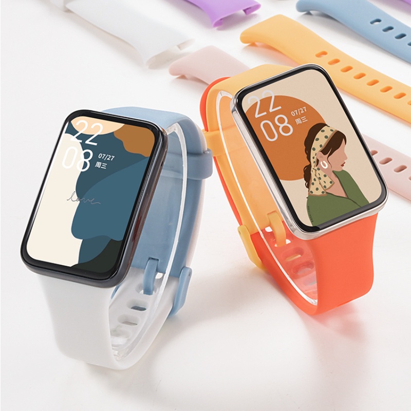 Dây Đeo Thay Thế Chất Liệu TPU Silicon Màu Trơn Cho Xiaomi Mi Band 7 Pro 7pro Mi Band 7 Pro