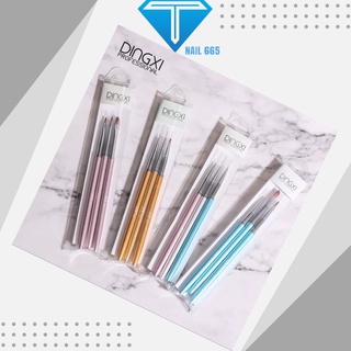 Cọ vẽ nail trang trí móng nghệ thuật , bộ cọ 3 cây vẽ hoa cúc, đắp gel, kẻ nét dingxi