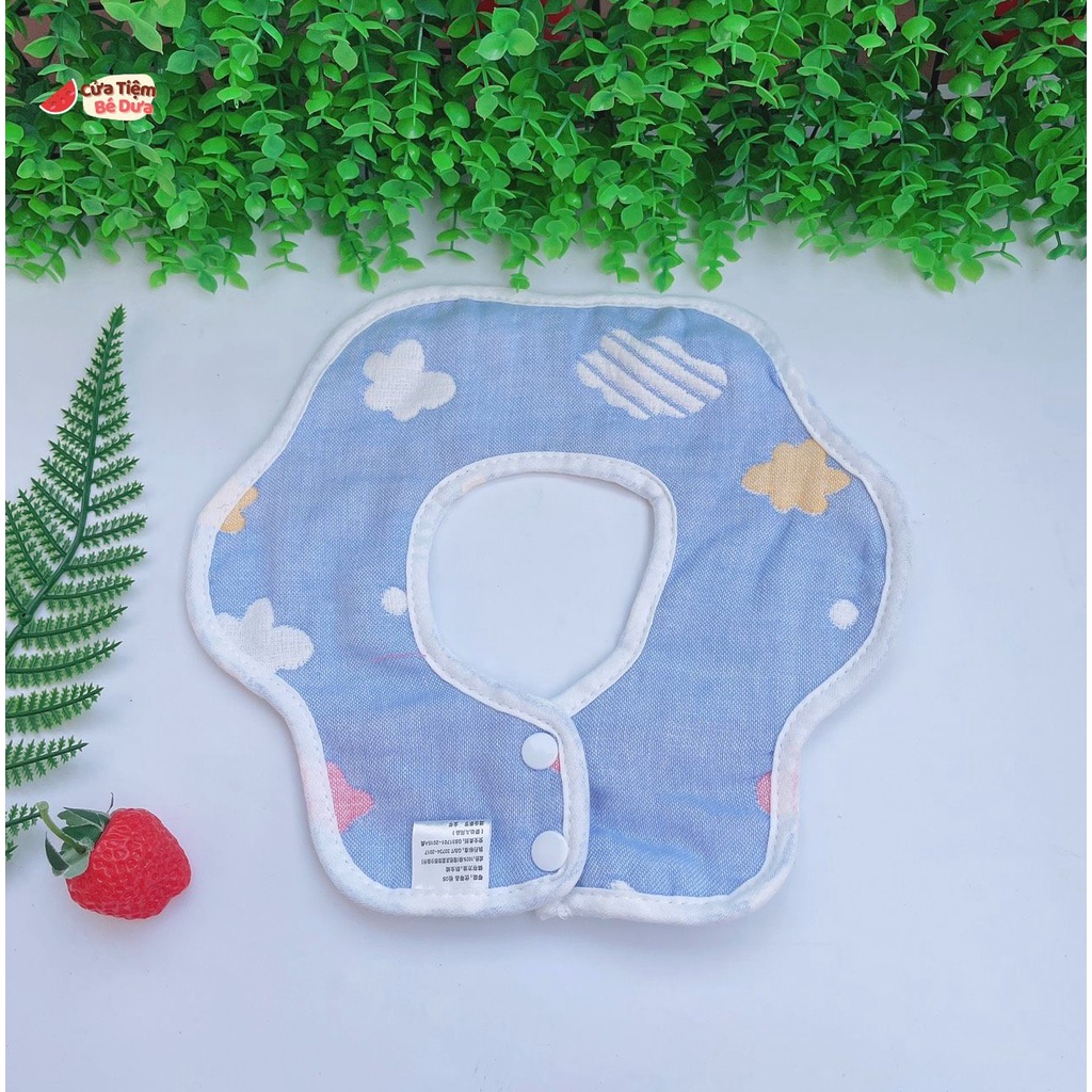 [Rẻ vô địch] Yếm tròn xoay vải xô 100% cotton hoạ tiết dễ thương cho bé