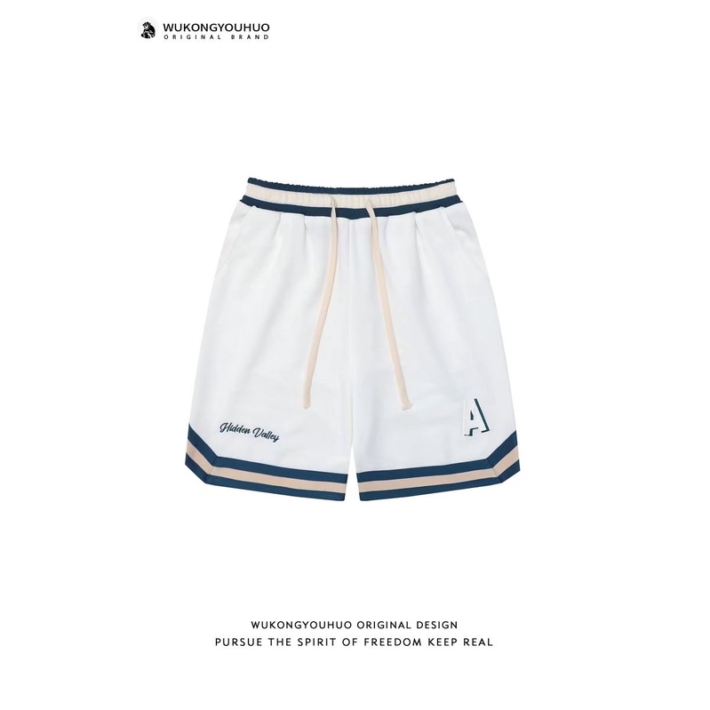 Quần Short Thể Thao Lưng Thun Ống Rộng In Chữ Phong Cách Thời Trang Hàn Quốc Cho Nam Giới Size M-3XL