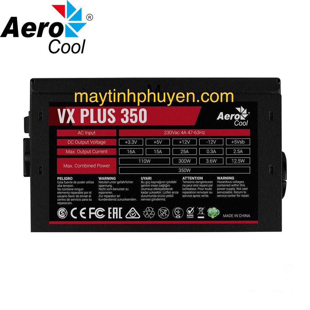Nguồn Mới 400W AeroCool VX PLUS 400 dây dài có 8 pin cpu,6Pin cho vga bảo hành 36 tháng