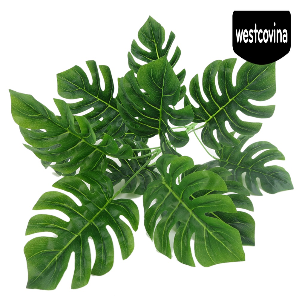 [Hot]☀ Nhánh Lá Monstera Nhân Tạo Màu Xanh Lá Cây Trang Trí Bàn Tiệc Cưới