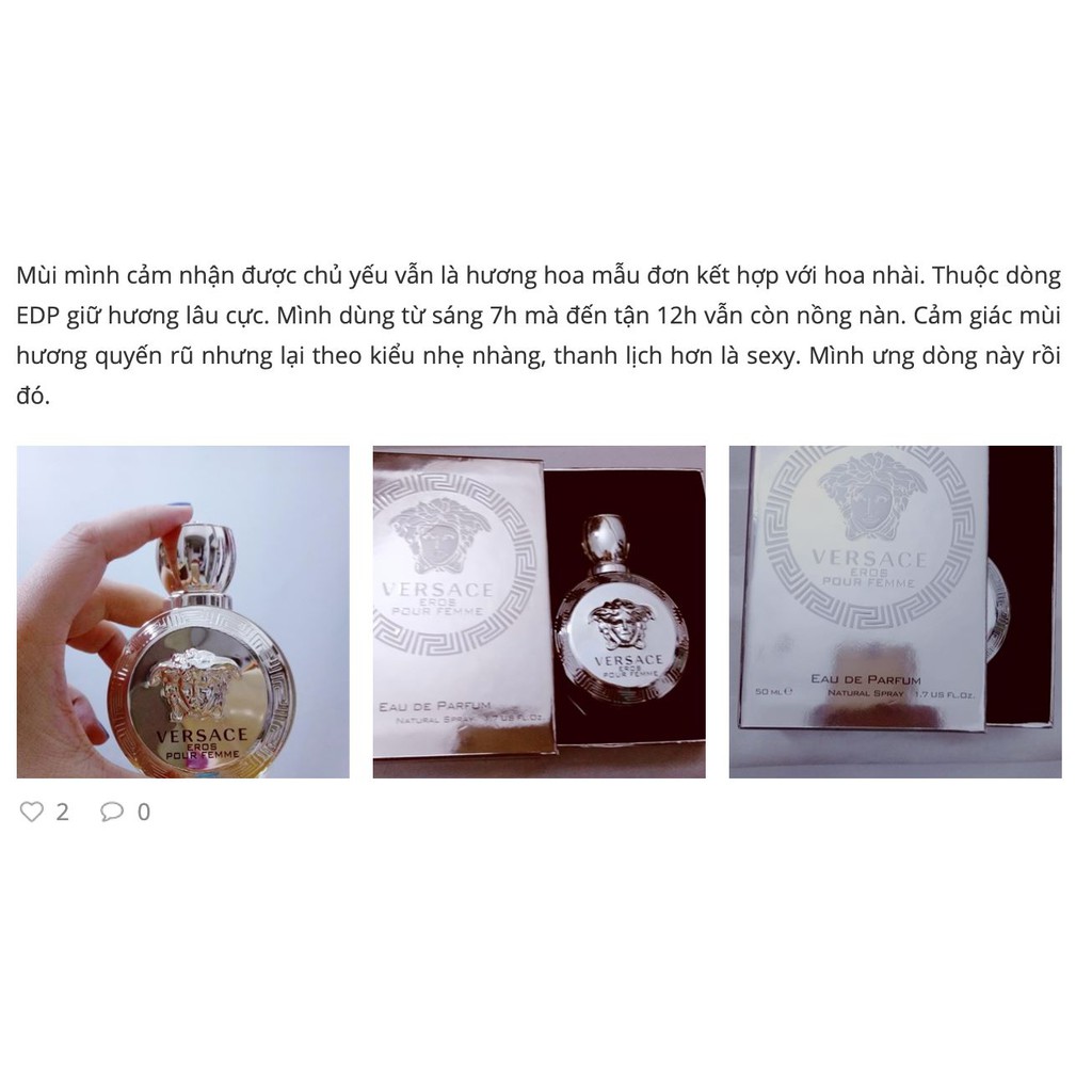 Nước hoa nữ Versace Eros Pour Femme EDP mini 5ml | Thế Giới Skin Care