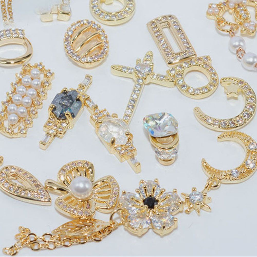 [Hàng mới về] Phụ kiện hạt ngọc trai kim loại 3d sang trọng trang trí móng tay diy