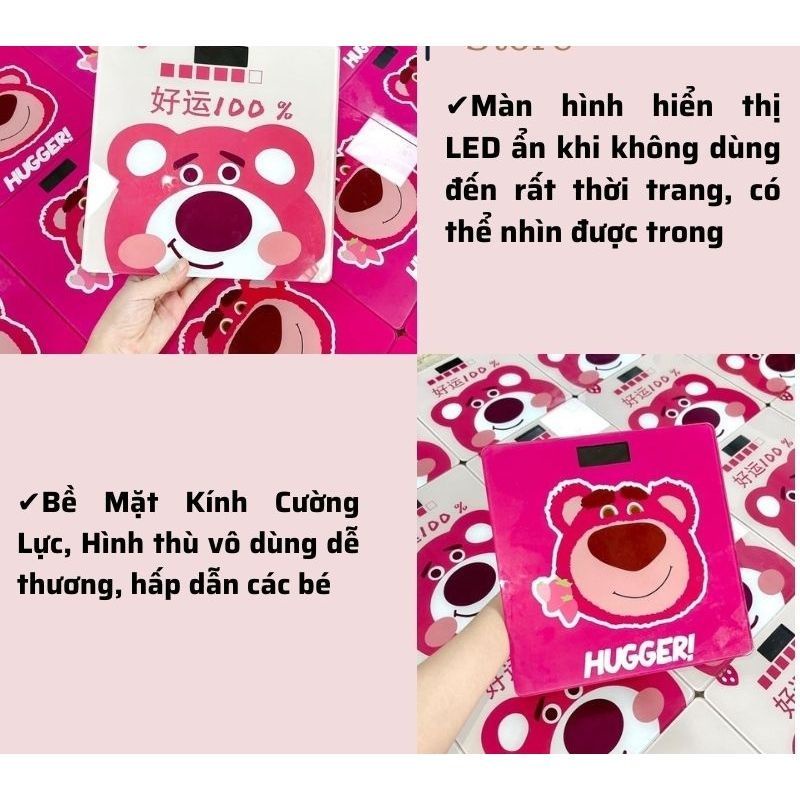 Cân điện tử gấu hồng theo dõi sức khỏe gia đình chịu lực 3 trong 1 MIIBOOSHI D1.123.HOD