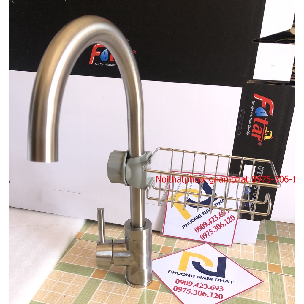 Giá khay để miếng rửa chén bát INOX gắn trên vòi chén TIỆN LỢI CHĂC CHẮN dễ lắp đặt