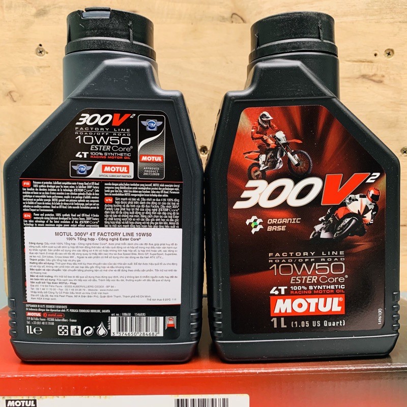 Nhớt MOTUL 300V2 FACTORY LINE 10W50 – Tặng phễu thay nhớt