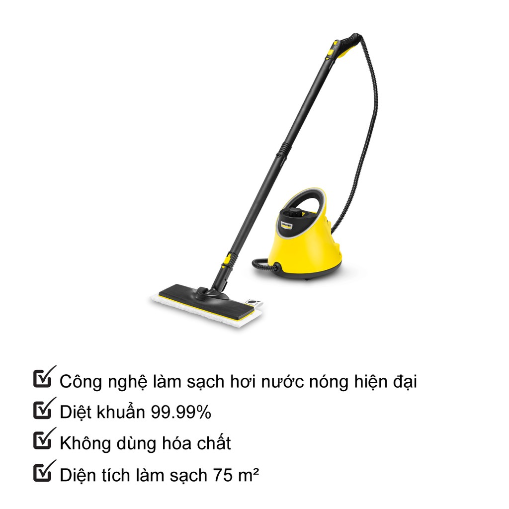 Combo máy làm sạch bằng hơi nước nóng Karcher SC 2 Deluxe easyfix và thanh giặt hơi nước