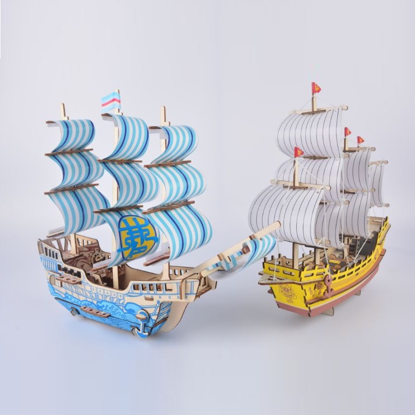 Đồ chơi lắp ráp gỗ 3D Mô hình Thuyền Silk Merchant Ship Laser