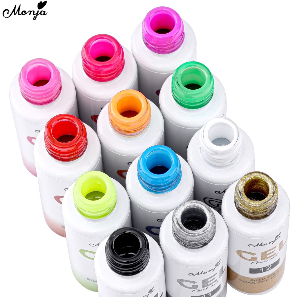 Sơn móng gel UV LED MONJA 8ml 12 màu sáng bóng