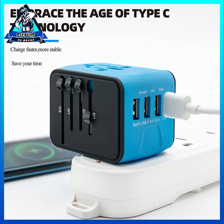 Bộ chuyển đổi 4USB 4 phích cắm cho hầu hết các quốc gia Đầu ra 5V Bộ sạc du lịch Bộ chuyển đổi phích cắm [8/11]