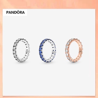 Nhẫn bạc 925 pandora đính đá xanh lam lấp lánh