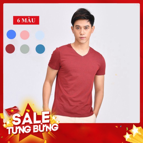 Áo Thun Nam Cổ Tim 5S (6 mẫu) Tay Ngắn, Trẻ Trung, Mẫu Mới 2020 - Hàng nhập khẩu