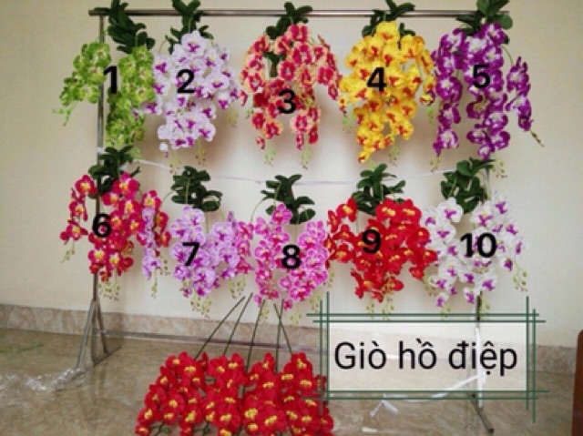 Giỏ Hồ Điệp Treo Tường - hoa vải hoa lụa