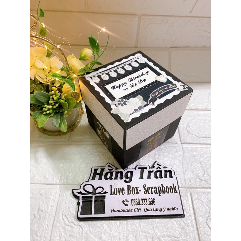 Hộp quà love box tình yêu màu đen trắng (zalo gửi ảnh0869233696)