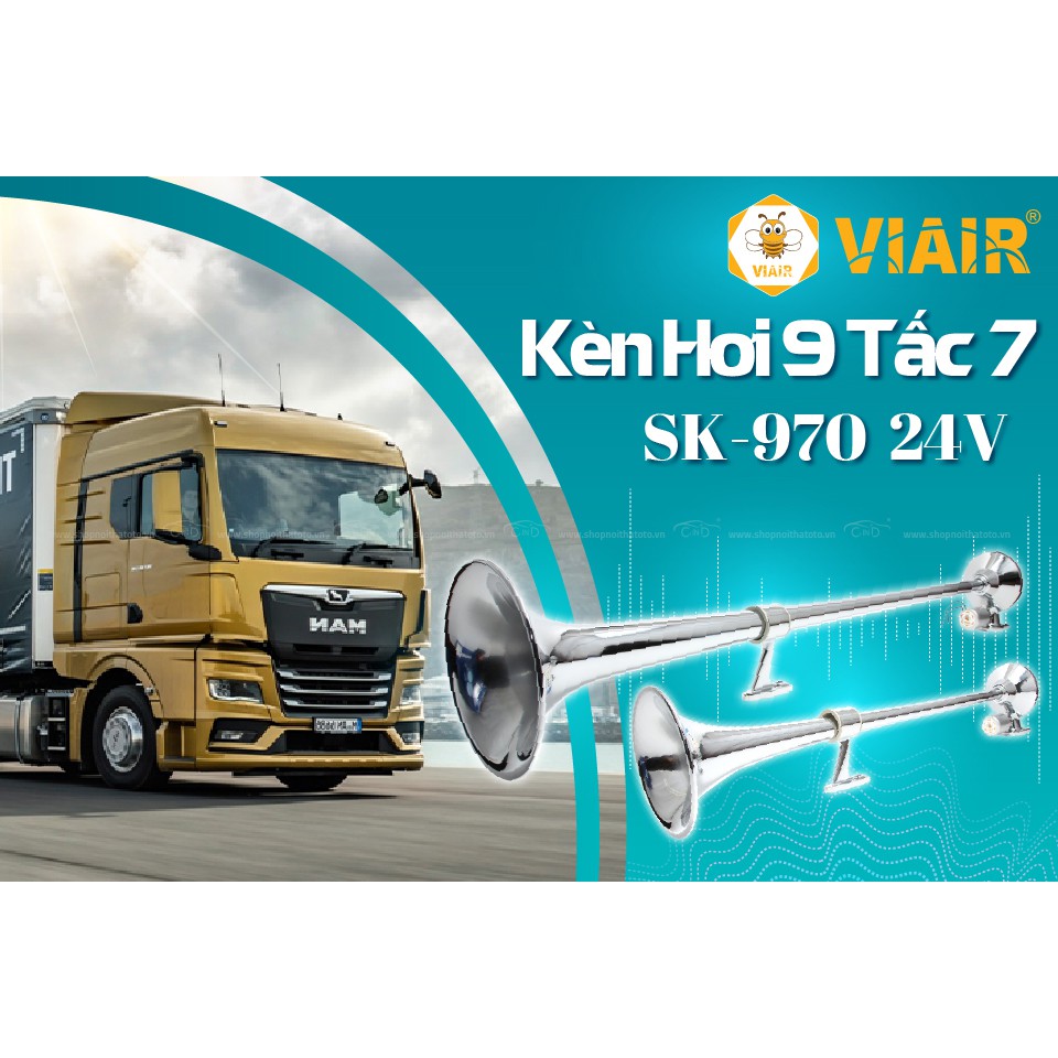 Kèn Hơi 9 Tấc 7 VIAIR SK970 24V Nhập Khẩu Chính Hãng