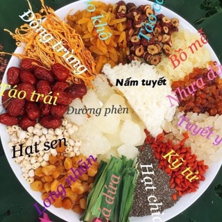 Sét chè dưỡng nhan đủ 12 vị -450 gr - nguyên liệu dùng nấu chè dưỡng nhan #hatsaythanhcong